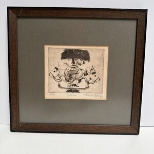 Charles Bragg "Janus" 21/90 Signed Lithograph Framed 11.5x11